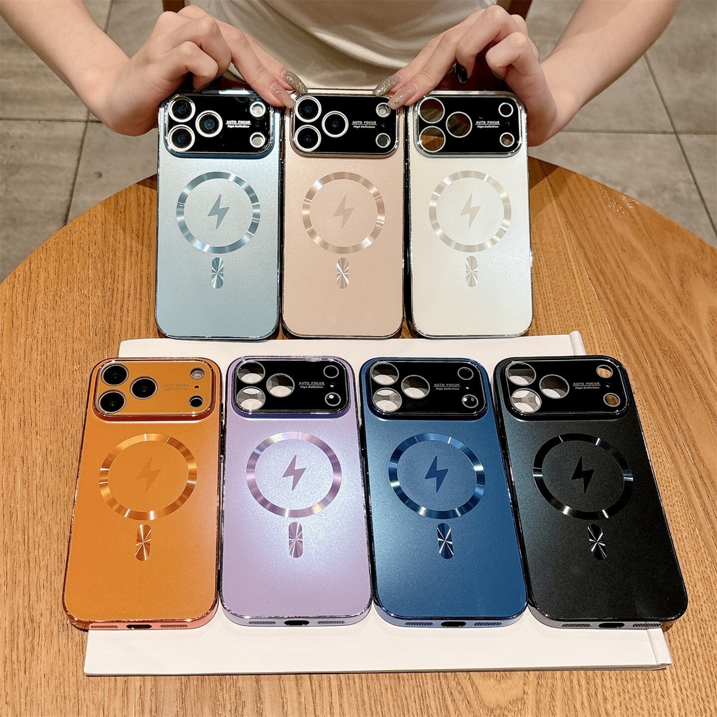 Electroplated Magnetic Phone Case iPhone 17 Pro Max Compatible with Apple 16/15 Full Coverage High-end Protective Case