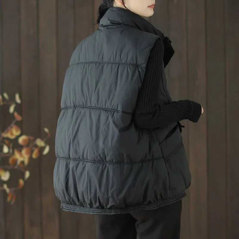Duck Down Vest for Women Harajuku Loose Jacket Casual Outerwear Short Waistcoat Windproof Vest Warm Coats Female OutwearT251128
