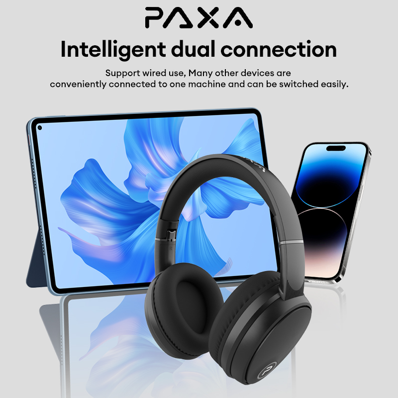 PAXA PBuds Max ANC Wireless Bluetooth Headphones with ANC 43dB Active Noise Cancellation Hi-Res LDAC Spatial Audio Headset