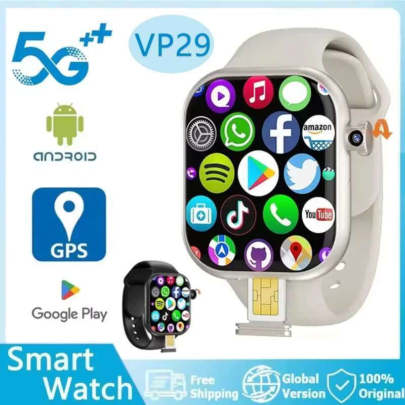 VP29 Smartwatch 5G Android 256GB Storage 4G/5G LTE Sim Card GPS WIFI 2.29 inch 490*580 Amoled Smart Watch With 8MP Rotary Camera
