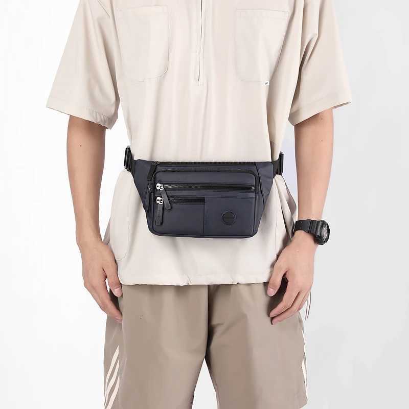 Mens multi compartment cross waist bag with adjustable strap and travel necessities suitable for daily commuting outdoor andT251128