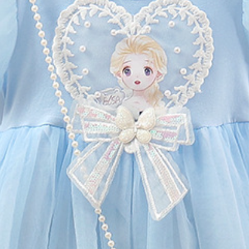 Disney birthday outfit dress princess dress beach dress children's designer clothing children's baby Elsa dress baby summer baby puffy dress