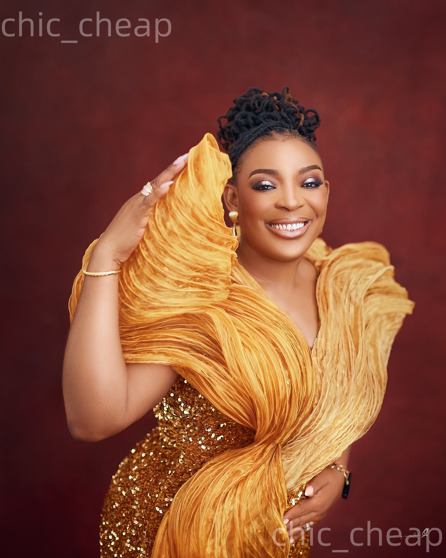 Aso Ebi Gold Mermaid Prom Dresses 2026 V-neck Stylish Sequined Evening Formal Party Second Birthday Engagement Gowns Plus Size Dress For Special Occas