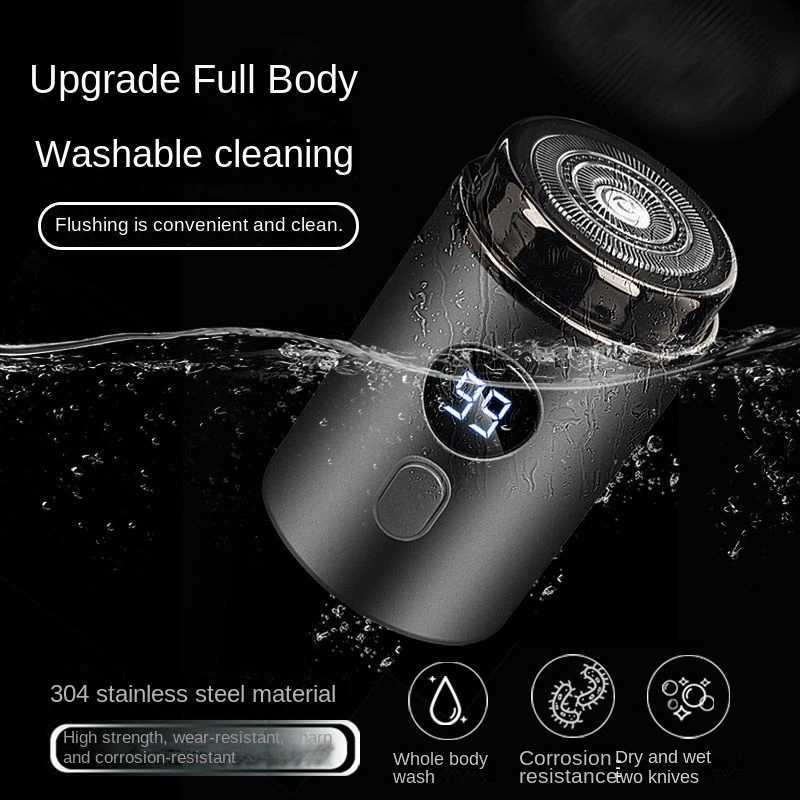 Small steel gun shaver Type-c rechargeable digital display electric mens razor smart portable mini travel use C251128