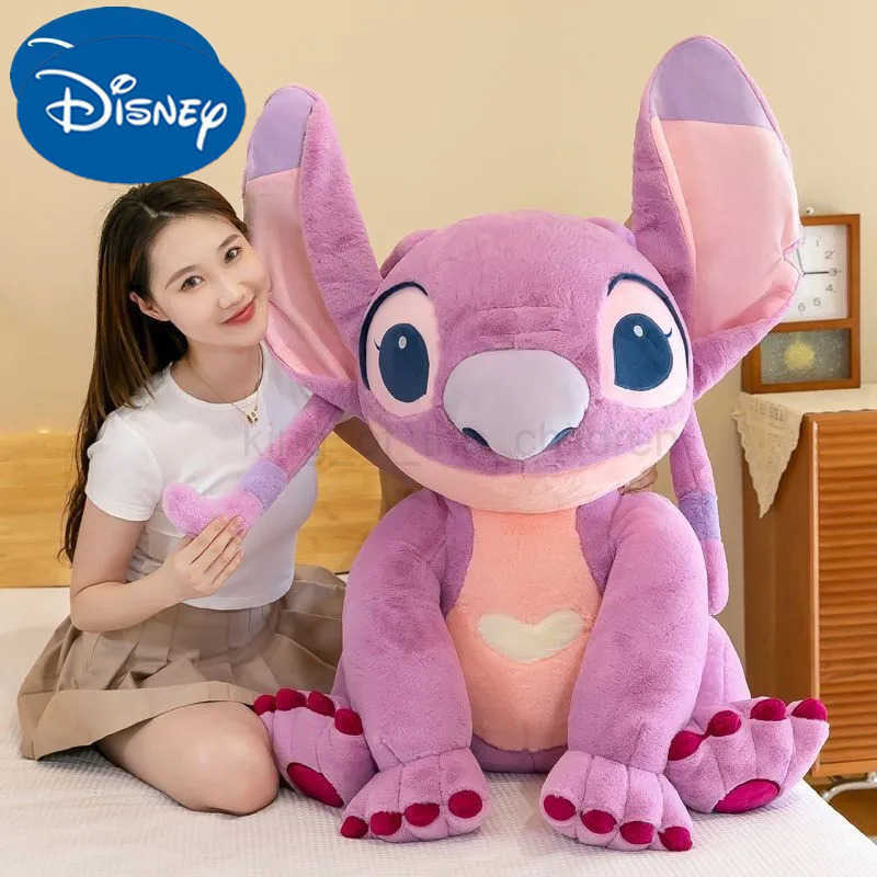 Disney 30/45/60/80cm Disney Large Lilo Stitch Stuffed Plush Toy Sewing Doll Soft Kawaii Room Decoration Pillow Toy Girl Christmas Gift W20250428