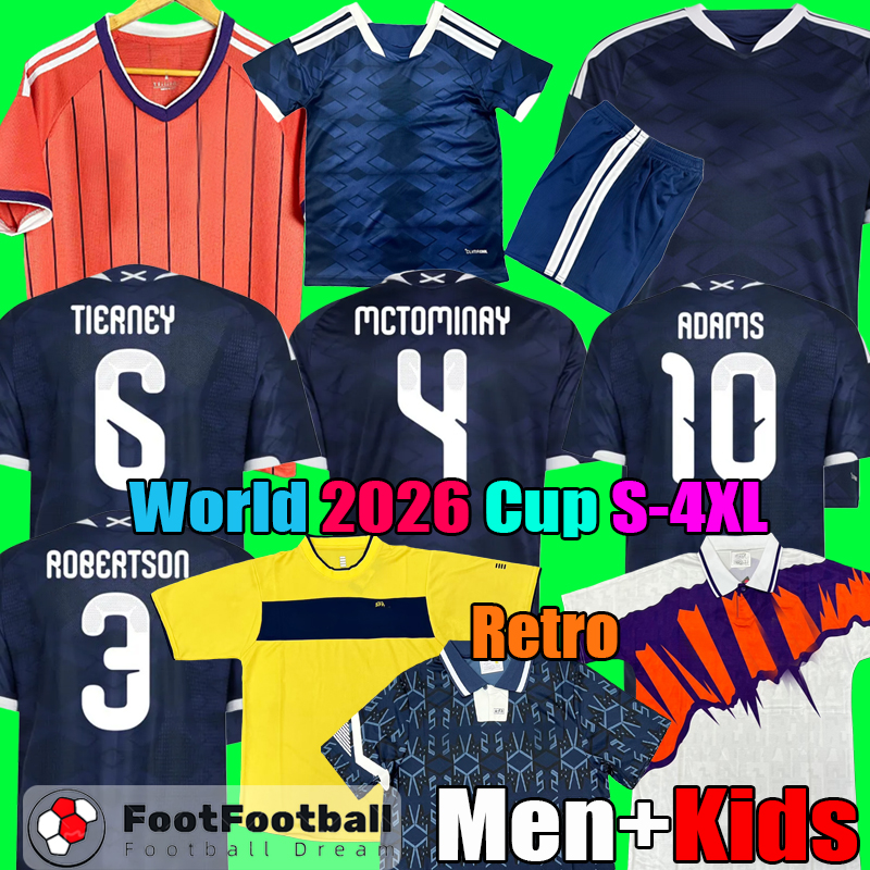 S-4XL 2026 Scotland Soccer Jerseys 2025 2026 Football Shirt Retro 1991 1992 2002 World Camisetas de Futbol men Kids Kit uniforms set tops
