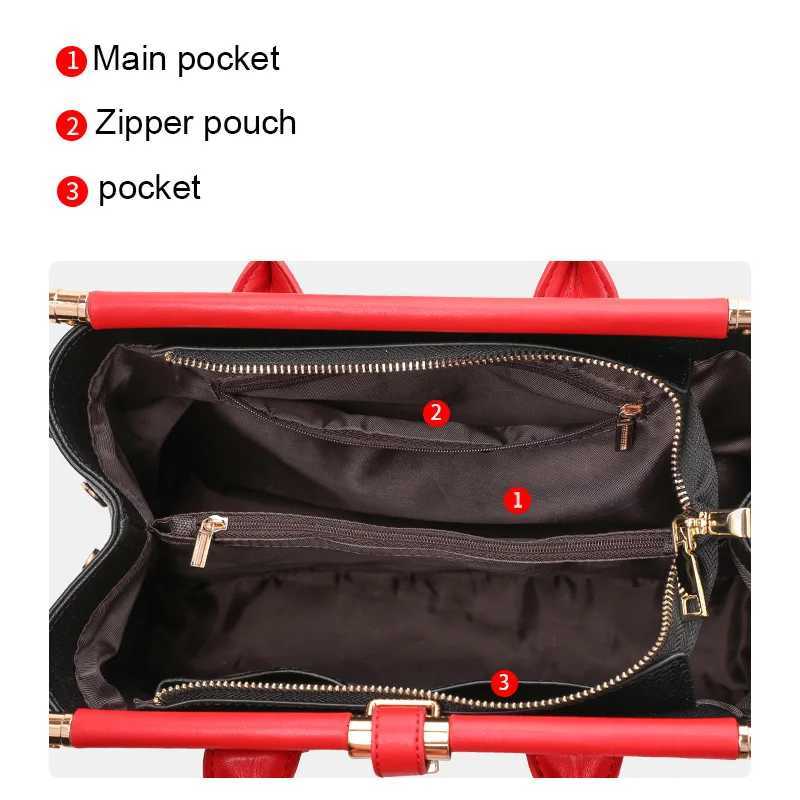 Light Luxury Crocodile Pattern Womens Handbag Large Capacity Black High Quality Cowhide Single Shoulder Crossbody Bag K251128