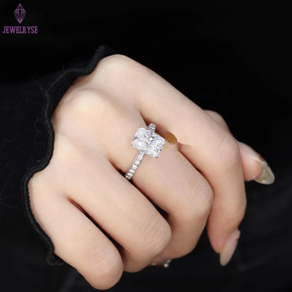 18K Gold Solid CVD VVS Clarity 1CT 2CT 3CT 4CT 5CT Radiant Cut Diamond Engagement Ring for Wedding Ring
