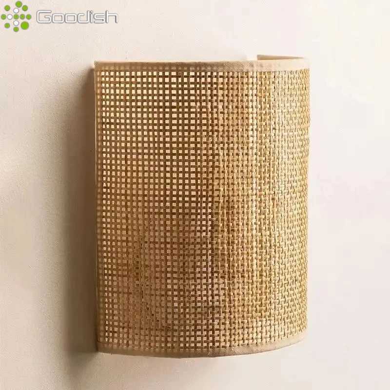 Modern Simplicity Wicker Ratten Hemp Rope Wall Weaving LED Wall Lamps Art Lights for Bedroom Home Decoration Chandelier M251128
