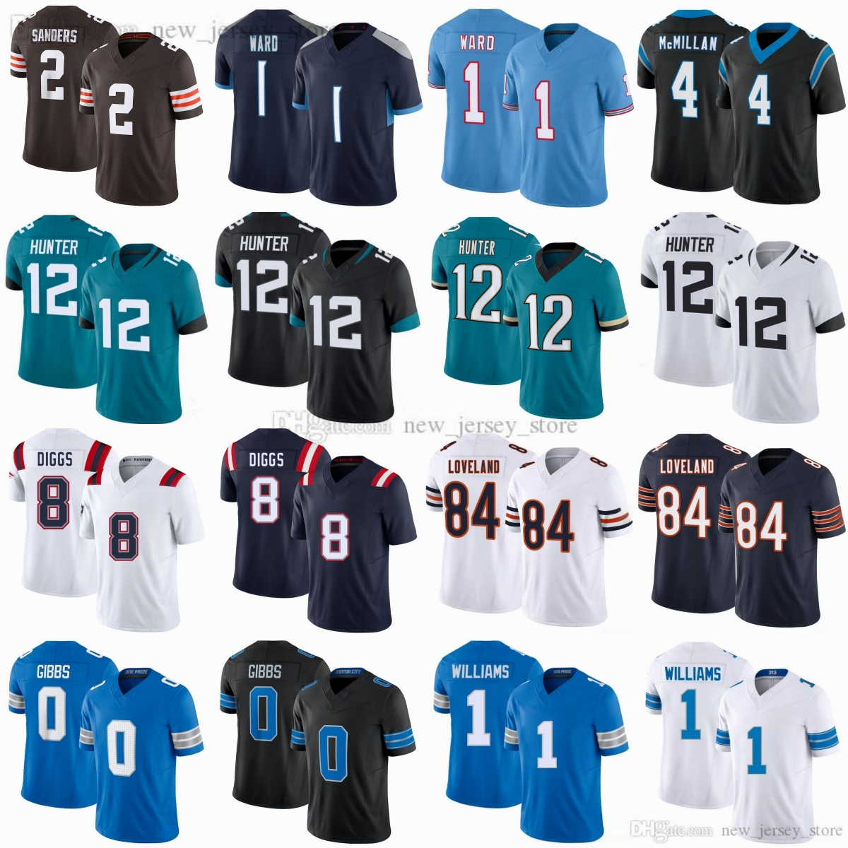 2025 Football Draft NO. 1 Cameron Ward Jersey Custom S-6XL Stitch 12 Travis Hunter 2 Shedeur Sanders 84 Colston Loveland Tetairoa McMillan Jerseys Gibbs Williams Diggs