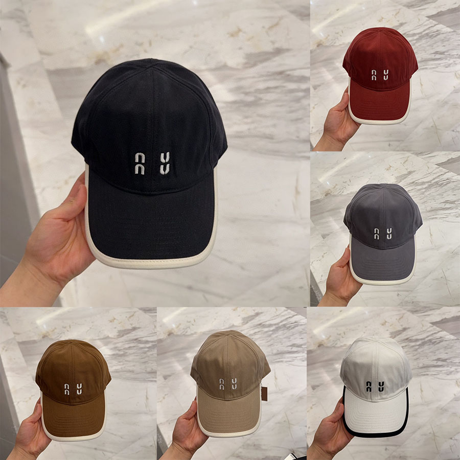 Designer 2025 new fashion simple baseball cap versatile solid color splicing letters outdoor sunscreen sunscreen summer light hat