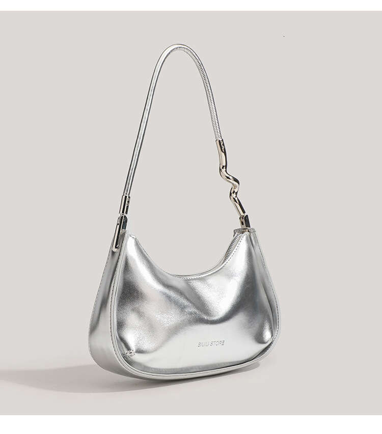2025 New Simple Black Underarm French Style High-End Niche Versatile Shoulder Baguette Bag Fashion Handbag