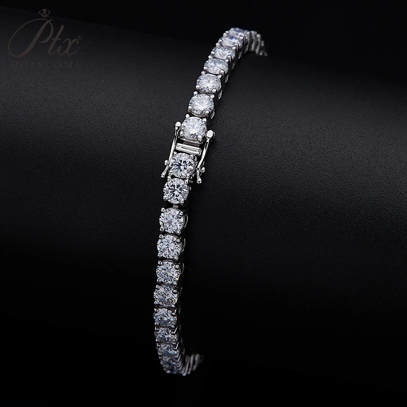Unisex Hip Hop D VVS1 Moissanite Tennis Chain Original 925 Sterling Silver 3.0mm-6.5mm Moissanita Bracelet Necklace Hiphop Diamond Tennis Chain for Wo