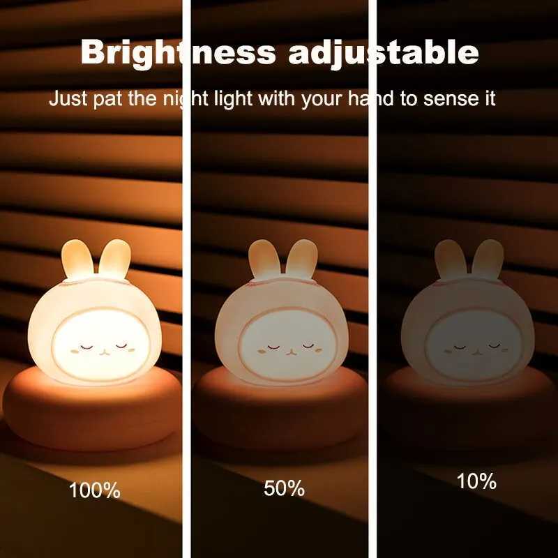 USB Charging Night Light Cute Clap Control Pet Shaped Sleep Lamp Bedroom Decorative Childrens Gift Toy Night Atmosphere Lamp M251128