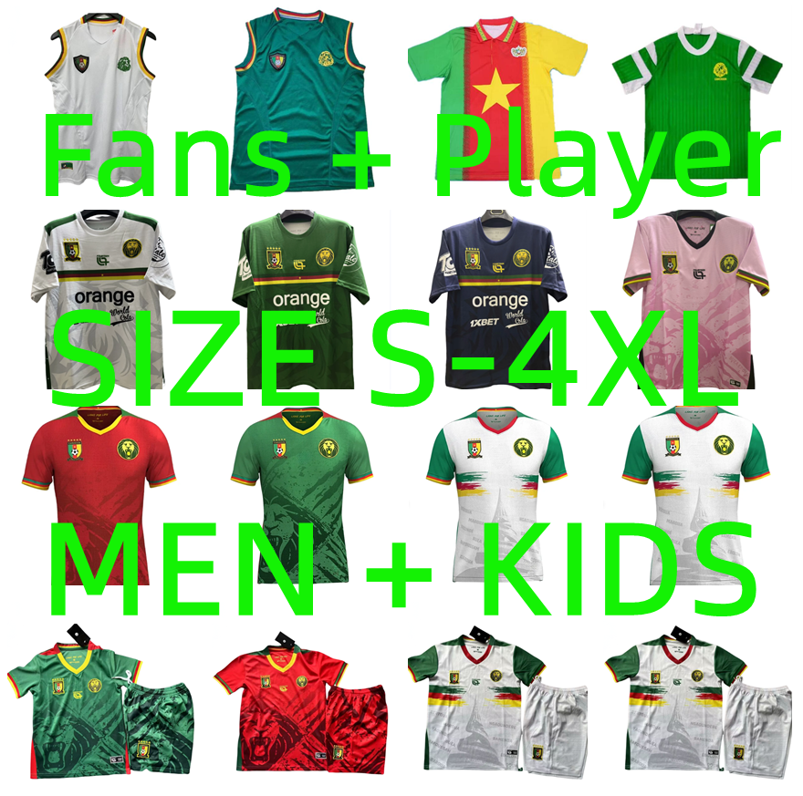 2025 2026 Cameroon soccer jerseys 1990 1998 retro Cameroun 25 26 Anguissa Aboubakar Toko Ekambi Bahoken Hongla National Chemise de foot Player Version Men kids kit