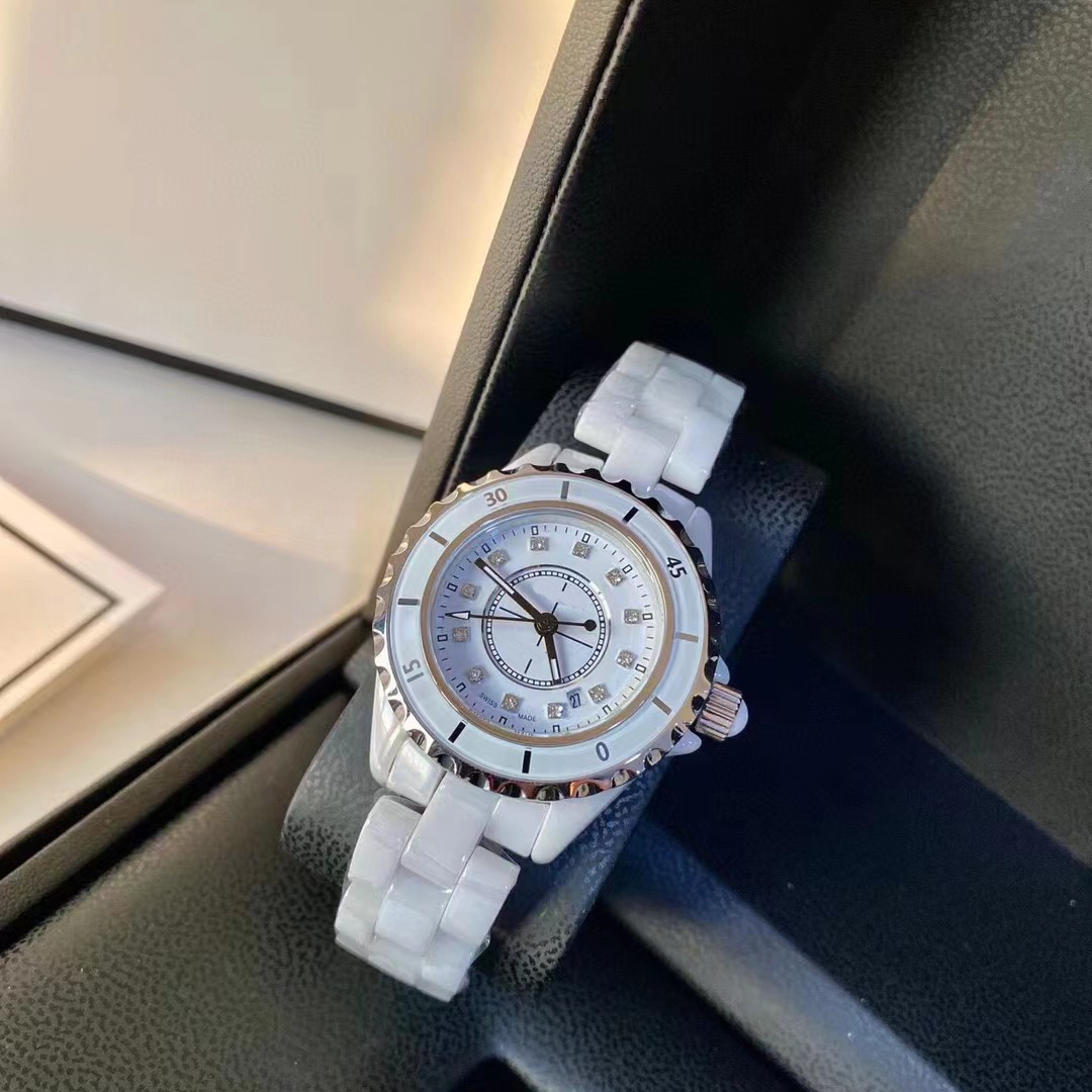 Designer watches ceramic men's and women's couple digital diamond design watches for girls Christmas gift very nice