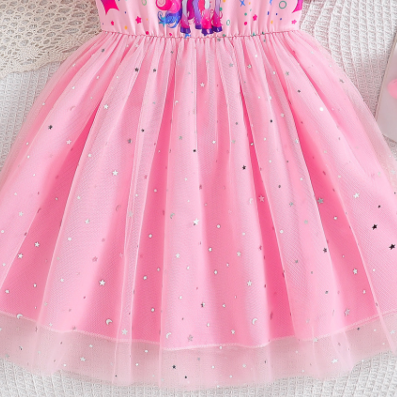 DISNEY infant designer clothes baby girl designer clothes Little girl dress with printed design princess dress comfortable soft label-free design.