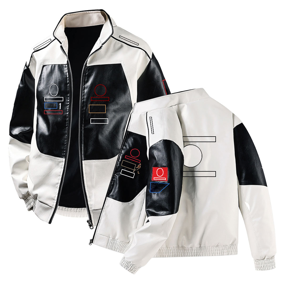 Free Shipping 2025 Hot Set F1 Suit Formula 1 New Leather Men's Women Retro Motorcycle Riding Windproof Jacket Biker Racing Zippers Coat