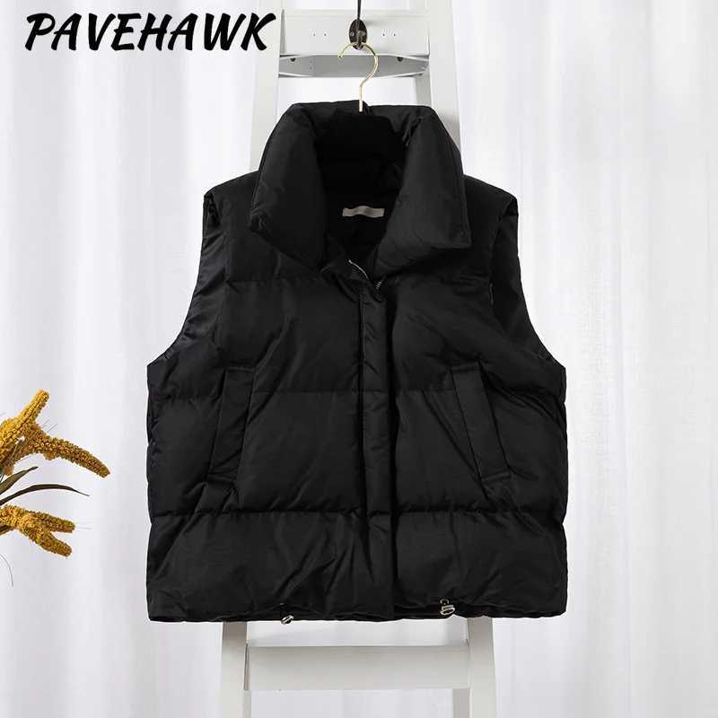 Women Stand Collar Sleeveless Down Vest Thick Warm Autumn Winter Casual Streetwear Loose Jackets Windproof Short WaistcoatT251128