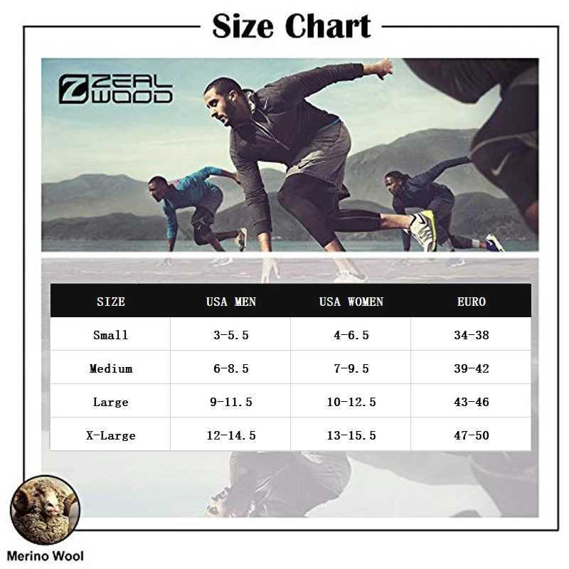 ZEALWOOD Hiking Trekking Mens Womens Thick Merino Wool Socks Warm Thermal Winter Cold Snow Outdoor Sports Cushion 1/3 Pairs J251128