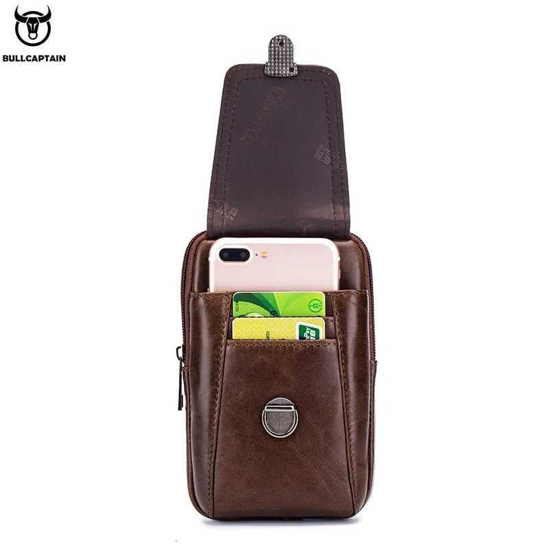 BULLCAPTAIN Genuine Leather Vintage Waist Packs Men Travel Fanny Pack Belt Bum shoulder Bag Waist Bag Mobile Phone PouchT251128