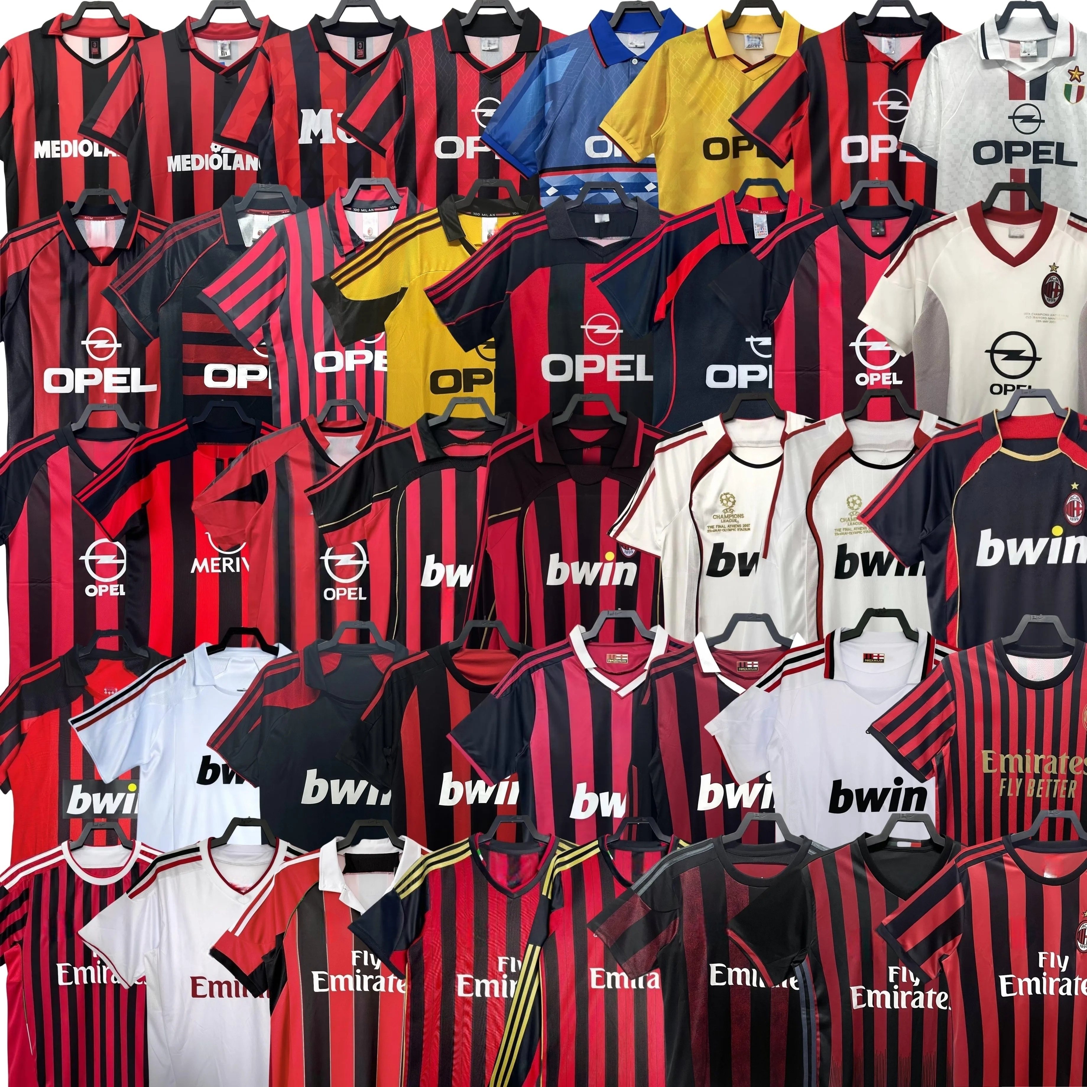 Retro shirts 96 97 99 Gullit SOCCER JERSEY MilAn 02 03 04 05 06 Vintage Maldini Van Basten football RONALDO KAKA Inzaghi aC 06 07 09 10 Rivaldo SHEVCHENKO SEEDORF man kit