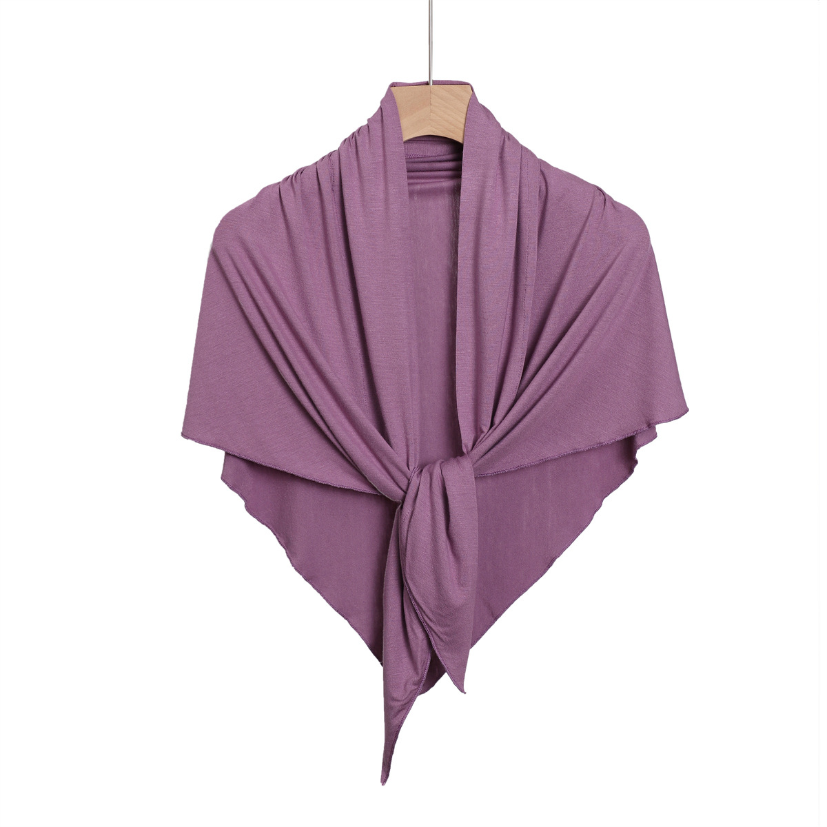 K548 Cross-border new solid color soft breathable modal triangle scarf elastic mercerized cotton women's bag headscarf cover headscarf scarf