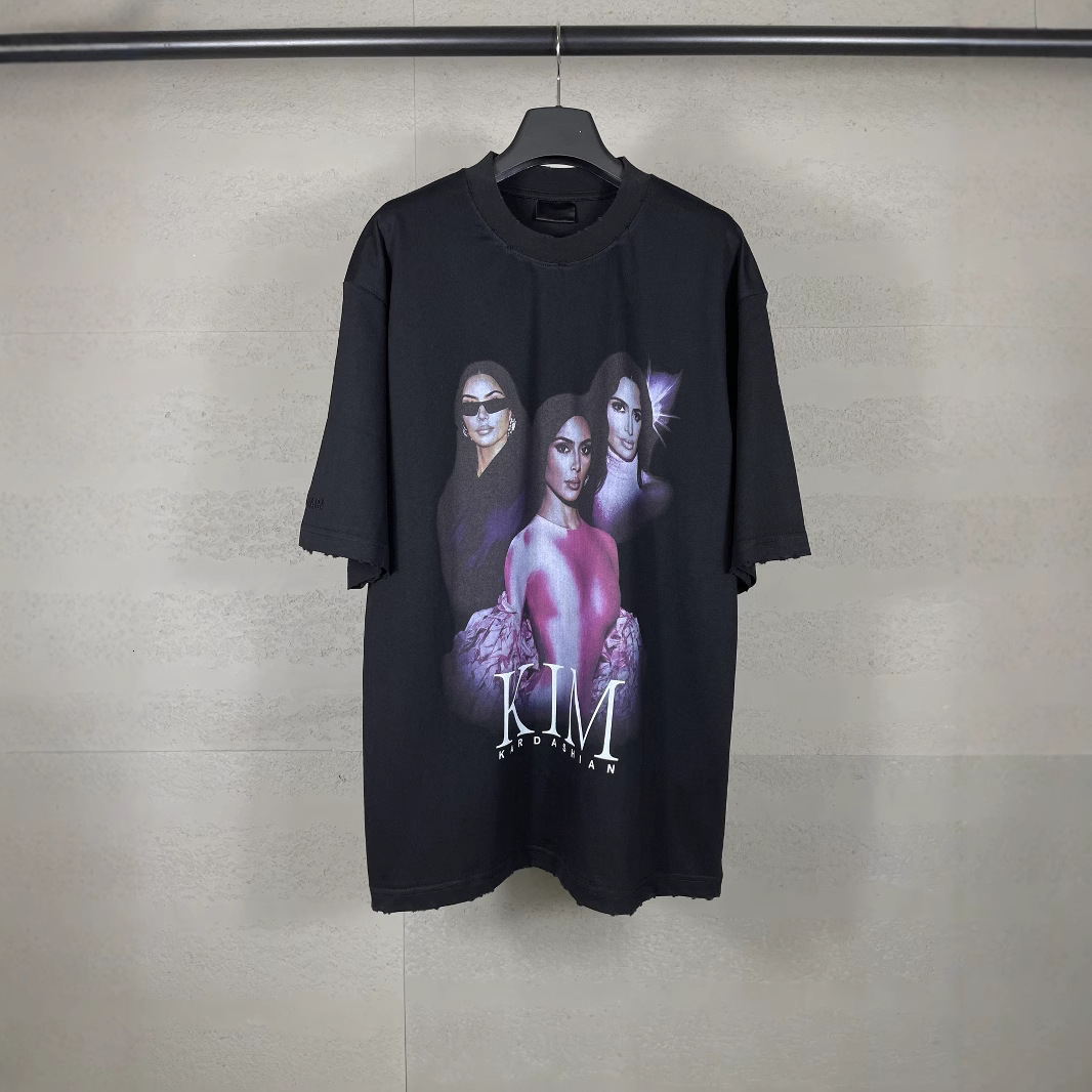 Desginer Baleniaga Balenciaaga T Shirt Correct Version High Quality 25ss New Artwork Direct Spray Printed Loose Short Sleeve T-shirt for Men and Women