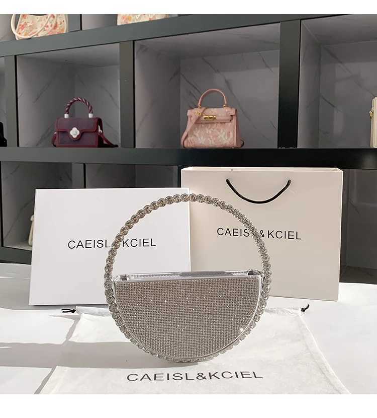 Luxury Designer Acrylic Handle Women Handbag Crystal Rhinestones Diamond Evening Bag Wedding Party Clutch Purse Shoulder Bag K251128
