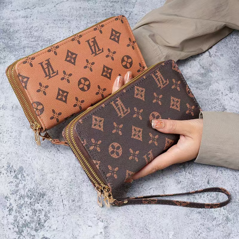New Long Designer Wallet, Fashionable Double Zipper Large Capacity Women's Wallet