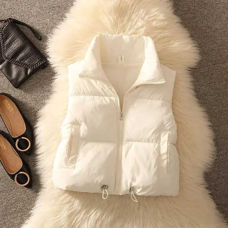 2024 Fashion Womens Padded Puffer Sleeveless Vest Jacket Winter Warm Cotton Padded Puffer Vest Female Parkas Waistcoat OuterweaT251128