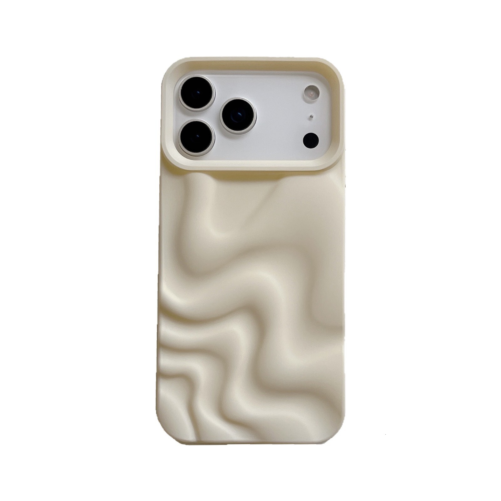 3D Irregular Water Ripple Phone Case iPhone 17 Pro Max Solid Color Compatible with Apple 16 15 Pro Matte