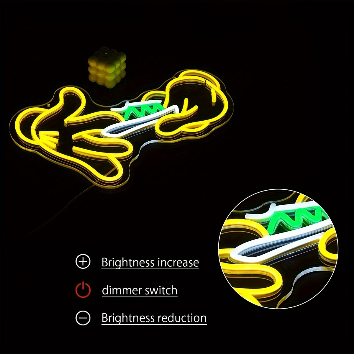 Holding Neon Sign for Wall Decor Glove Neon Light Green Leaf LED for Bedroom Living Room Shop Mall Supermarket Bar Man Cave Decoration