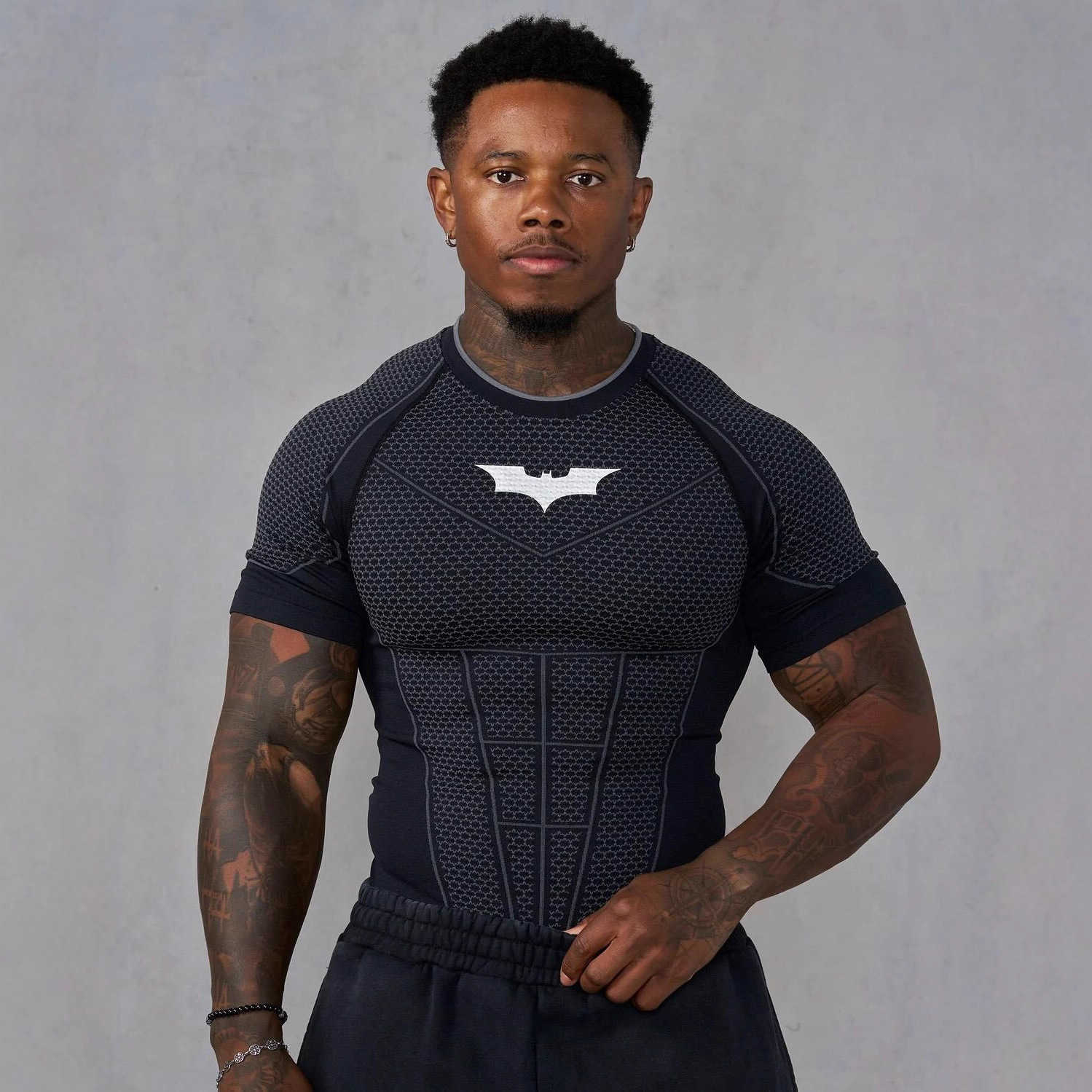 Men's tight-fitting T-shirt jogging sport fitness running training quick-drying short-sleeved shirt J251128