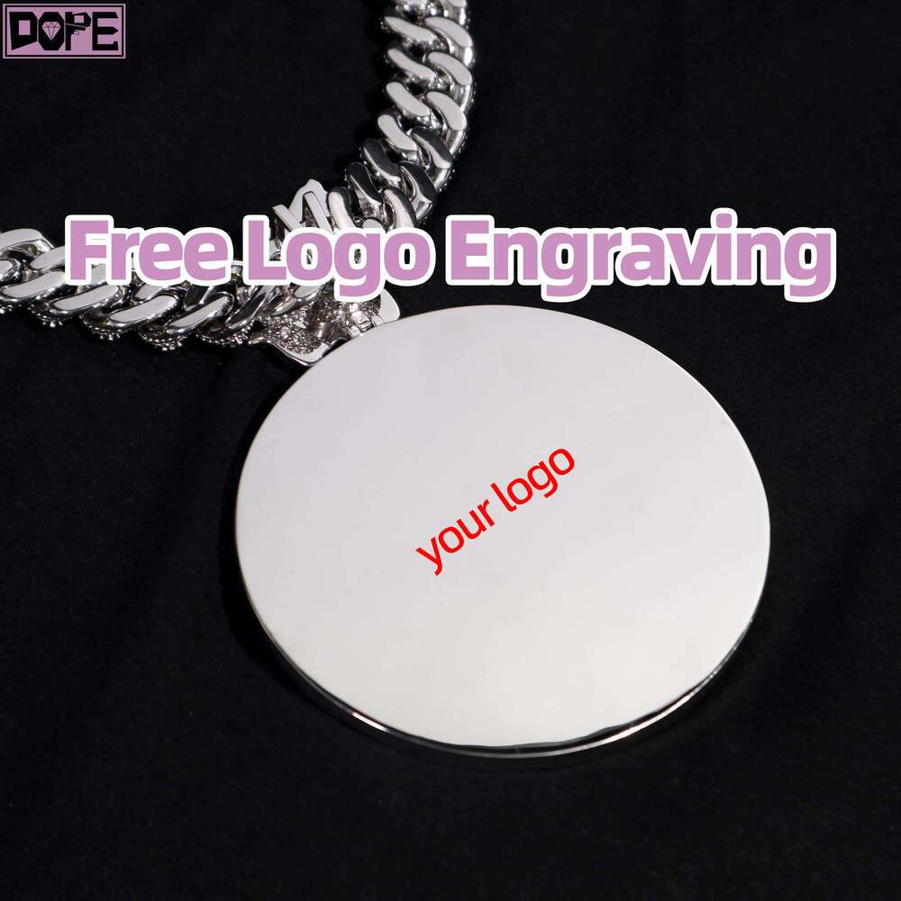 Hiphop Mossanite Sier Two tone Iced Round Charm VVSMoissanite Pendant