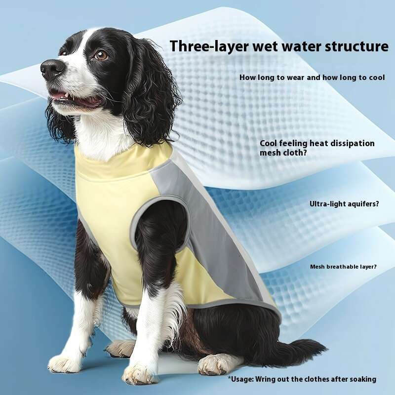 Dog vest summer, ice feeling, breathable, heatstroke prevention clothes, border collie pets, light and thin cool clothes in summer