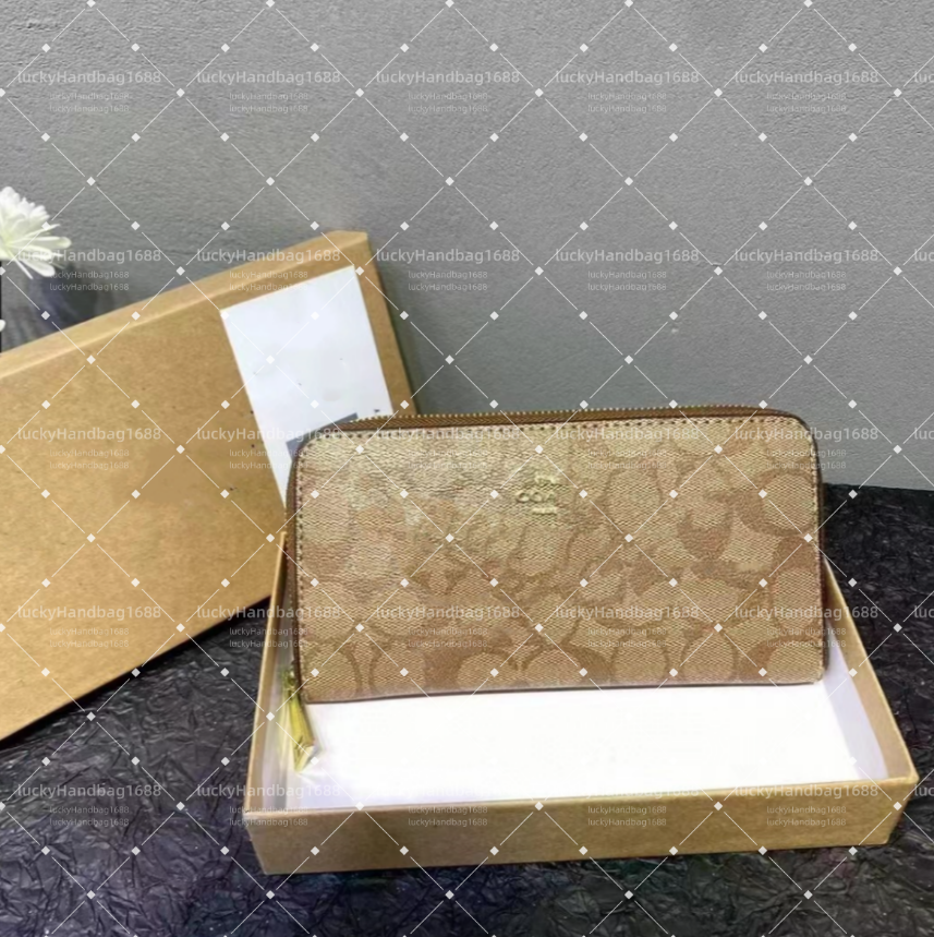 12A Designer Zipper leather Wallets Pocket wallets long single zipper Classic Letters coin purse card holder plaid s mens designers women wallet