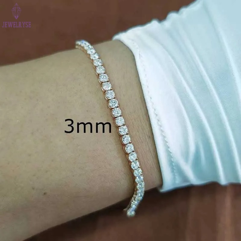 3MM 4MM RoundTennis Chain moissanite lab diamond bracelet Unique Designer moissanite chain Tennis bracelet moissanite bracelet