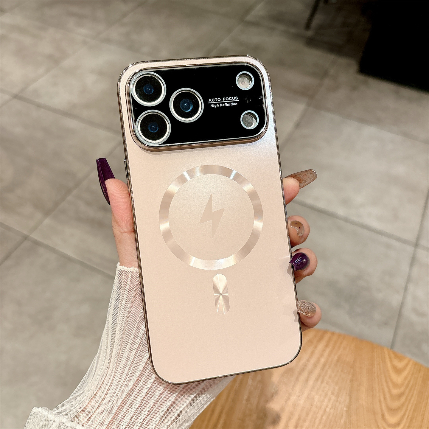 Electroplated Magnetic Phone Case iPhone 17 Pro Max Compatible with Apple 16/15 Full Coverage High-end Protective Case