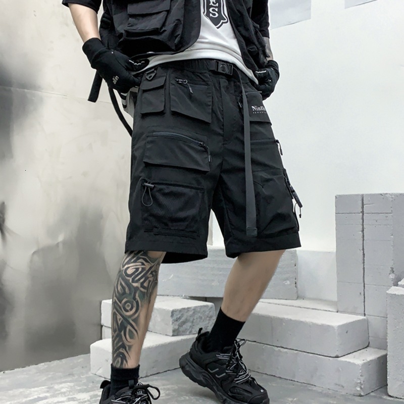 Summer Mens Cargo Shorts Trendy Ins Street Style Loose Fit Five-Point Shorts Trendy Straight Pants DK22 P85250828