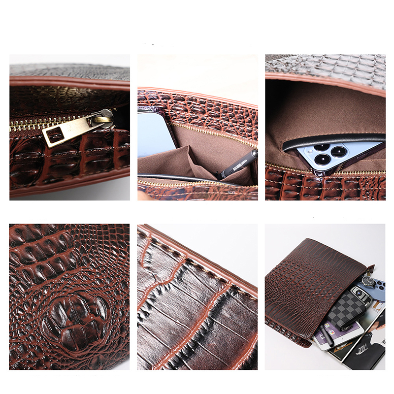 Ipad clutch case bag crocodile grain casual envelope bags document package