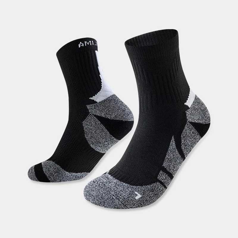 Professional Marathon Running Sock Men Women Outdoor Sports Fitness Thick Cushioned Short Tube Basketball Hiking Quarter Socks J251128