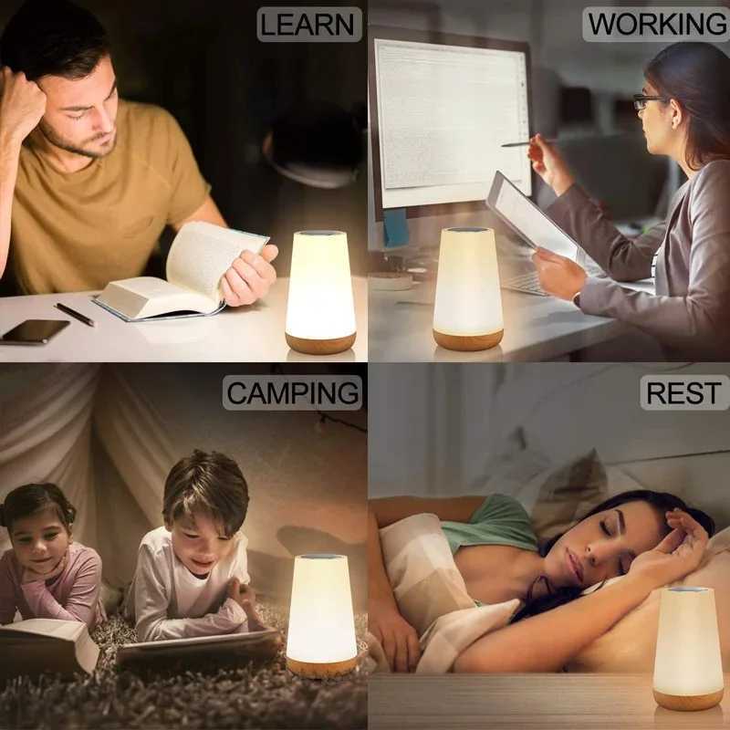 Mood Lighting Pro Rechargeable 13-Color RGB Table Lamp with Remote Touch Control for Ambient Bedside Glow M251128