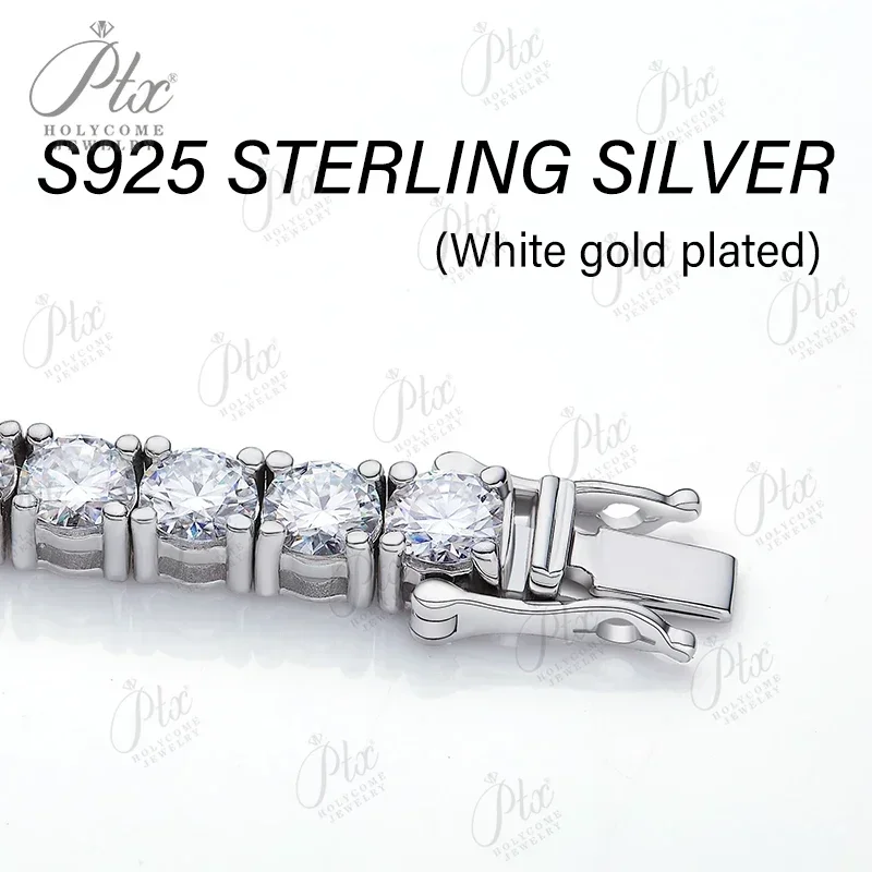 Unisex Hip Hop D VVS1 Moissanite Tennis Chain Original 925 Sterling Silver 3.0mm-6.5mm Moissanita Bracelet Necklace Hiphop Diamond Tennis Chain for Wo