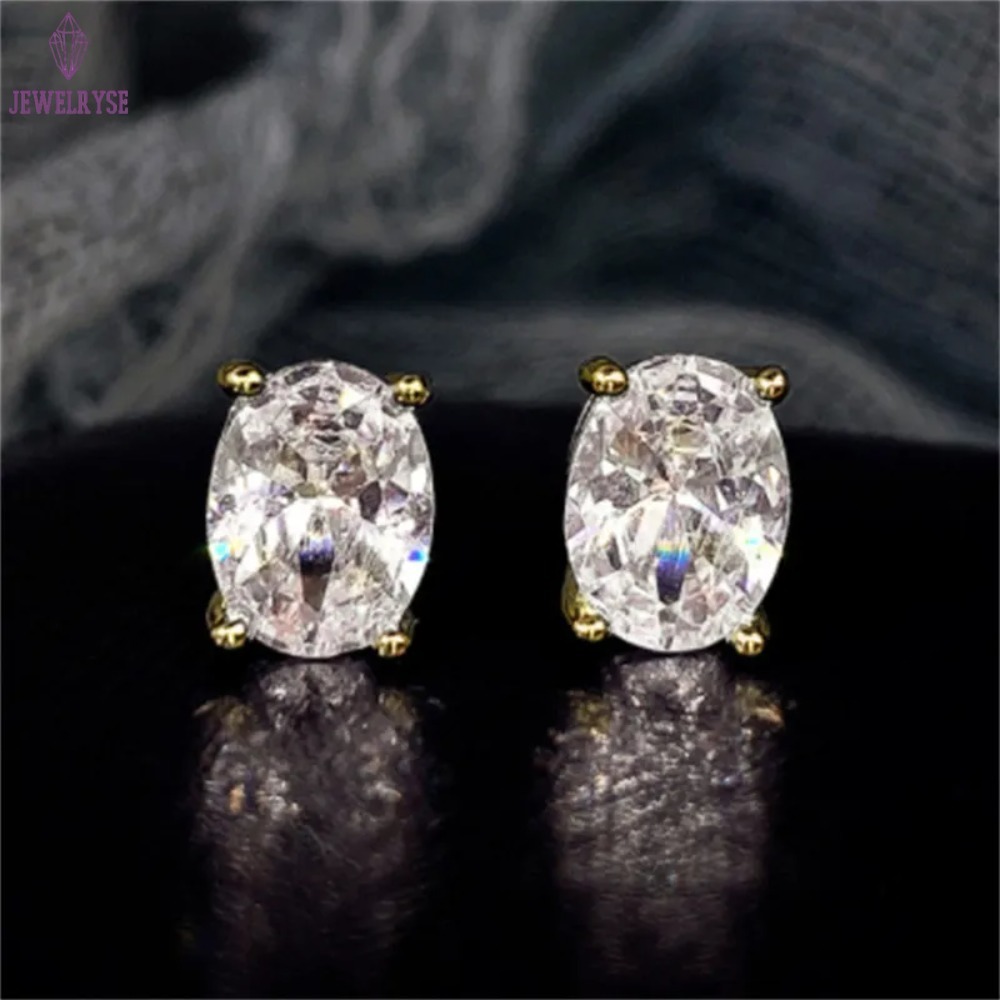 Choucong Drop Ship Top Sell Stud Earrings Moissanite Solitaire Simple Fashion Jewelry 925 Sterling Silver Gold Fill Women Wedding Oval Diamond Earring