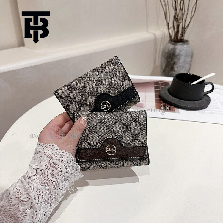 TB BHULAMTE Designer Luxury Metal Logo Folding Large Banknote Wallet Long, Large Capacity Multi Card Slot Card Bag Handbag Women's Printed Retro 