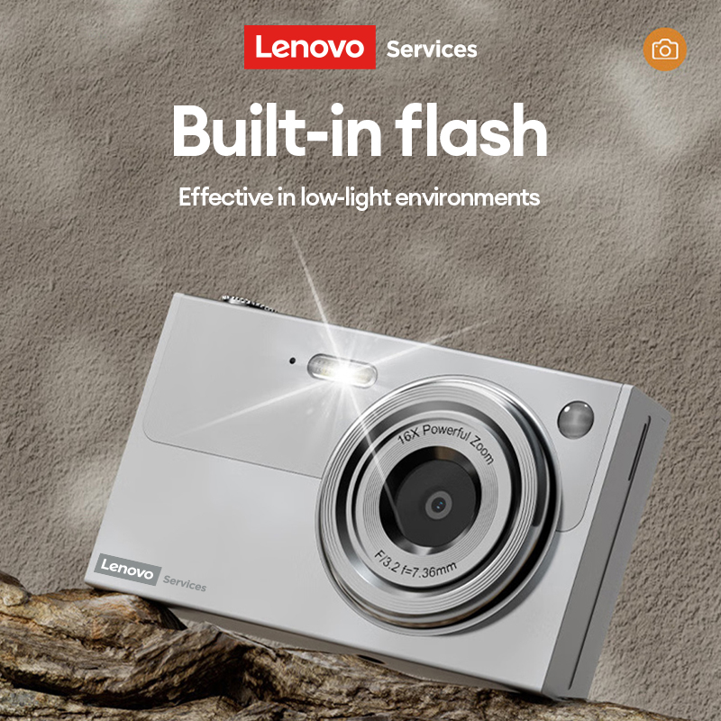 Lenovo 2.8-inch Retro Digital Camera 68-megapixel HD auto focus Continuous shooting capability Long battery life Built-in flash 128GB memory CCD XJ22 