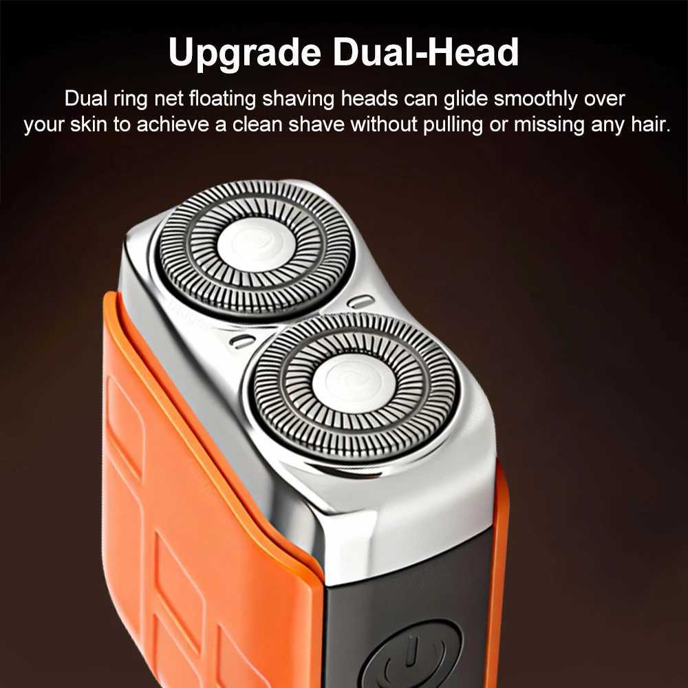 Portable Electric Shaver For Men Beard Trimmer USB Rechargeable Face Beard Shaving Dual Blade Home Travel Mini Face Rotary Razor C251128