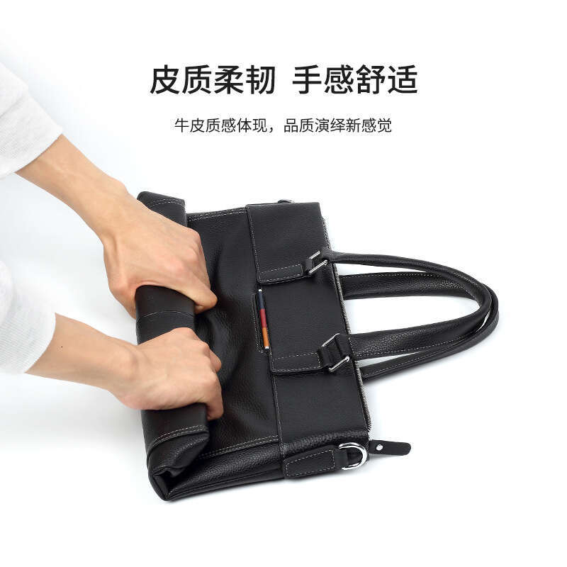 Luxury Bag Designer New Genuine Leather Large Capacity Briefcase Casual Fashion Laptop Bag Top Layer Cowhide Men S Handbag