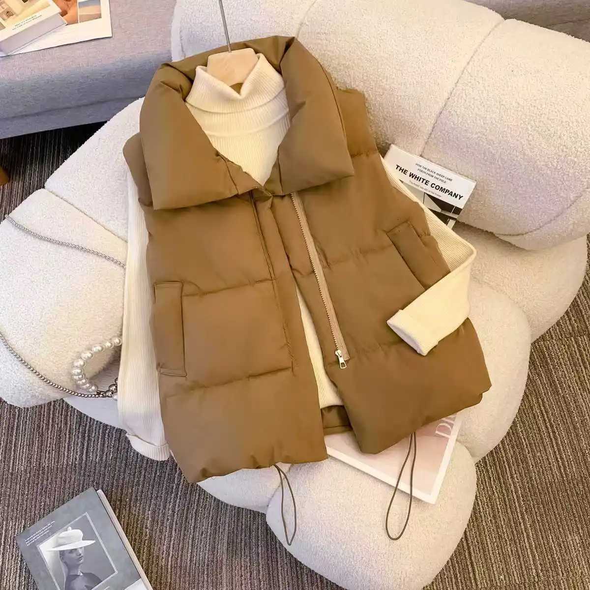 Winter Warm Padded Vest Womens Vest Sleeveless Jacket Casual Elegant Tank Top New In Coats Jackets Matching Chic OuterwearsT251128